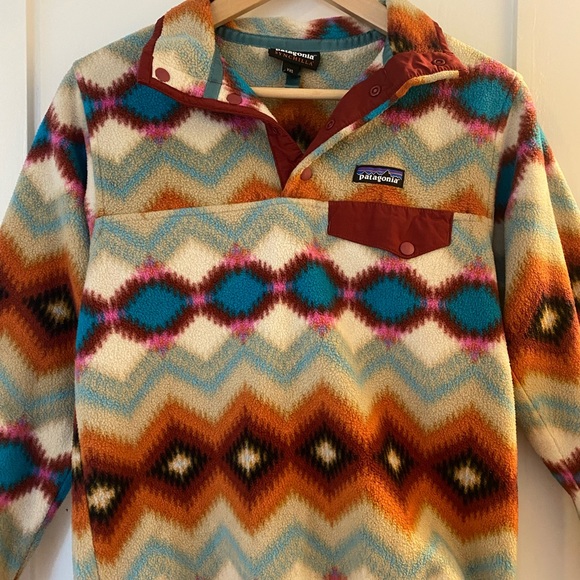 Patagonia Synchilla Snap T Fleece Aztec Timber Twist: Cinder Red Women’s  XXS - Picture 3 of 9